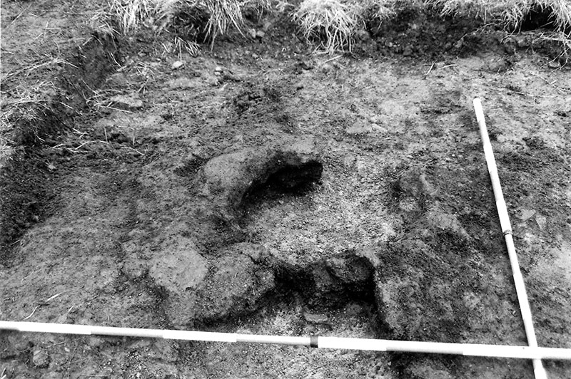 Post-excavation photograph of bloomery furnace